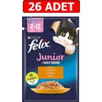 Felix Tavuklu Junior Yavru Kedi Islak Maması 85Gr X 26 Adet Kedi Yaş Mama Kedi Pouch Konserve
