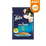 Felix Taze Ton Balıklı Jöleli Pouch Yetişkin Yaş Kedi Maması - 85 Gr 12 Adet