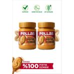 Fellas %100 Fıstık Ezmesi (300 g) x 2 Adet Katkısız ve Koruyucusuz Yüksek Proteinli Vegan Alternatif - 600 gr