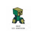 fema aksesuar Ütü İle Yapışan Arma-Patch-Yama MINE-CRAFT CREEPER FİGÜR 5,5X7,5 CM (1 ADET)