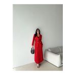 Female Clothing Kemerli Blazer Ceket Piliseli Etek Takım