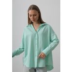Femella Women Fashion Geniş Manşet Detaylı Gömlek - Mint
