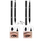 Femmelogy 2'li Set Çift Taraflı Eyeliner Kalp ve Çiçek Desenli Suya Dayanıklı Damga