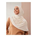 Femple Modest Küçük Pratik Premium Jersey Şal | Renk: Kırık Beyaz | Çene Dikişli | Ölçü: Genç-çocuk | Hijab