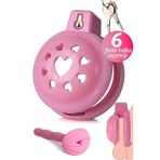 Femstar Vajina Şeklinde Sondalı Pembe Sissy Chastity Cage Bekaret Kafesi Penis Kilidi (Pembe 2)