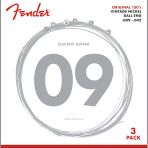 Fender 0730150309 Original 150 Pure Nickel Elektro Gitar Teli 3'Lü Paket (09-42) | Saf Nikel Sarım Yumuşak Çalım Hissi Ve Klasik Vintage Ton (3 T