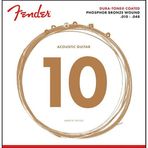 Fender 0730860402 860XL Phosphor Bronze Dura-Tone Kaplamalı Akustik Gitar Teli (10-48) | Extra Light Kaplamalı Set Rahat