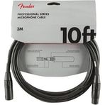 Fender 0990820022 Professional Mikrofon Kablosu (3m - Siyah) | XLR Bağlantı Düşük Gürültü ve Stüdyo Kalitesinde Ses İlet