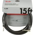 Fender 0990820059 Professional Enstrüman Kablosu (4.5M - Siyah Açılı) | Bir Ucu L Tipi Jak Gitar Girişinde Konfor Sağlayan Siyah Kablo