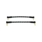 Fender 0990820087 Deluxe 2-Pack L/L Uçlu Siyah Tweed Yama Kablosu (15Cm) | Pedalboard İçin 2'Li Paket Açılı Jaklar Ve Dayanıklı Tweed Örgü