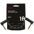 Fender 0990820095 Deluxe L/L Uçlu Siyah Tweed Patch Kablosu (30cm) | Orta Boy Pedal Bağlantıları İçin İki Ucu Açılı Siya