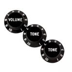 Fender 0991365000 Stratocaster Düğme Seti (Siyah - Volume/Tone) | 1 Volume 2 Tone Düğmesi Siyah Renk Orijinal Fender Parçası