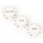 Fender 0992035000 Stratocaster Düğme Seti (Beyaz - Volume/Tone) | Standart Beyaz Renk Stratocaster Düğme