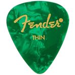 Fender 351 Shape Premium Pena (12 adet) elektro gitar, akustik gitar, mandolin ve bas 351 için, ince yeşil (Moto)