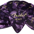 Fender 351 Shape Premium pena (12 adet) elektro gitar, akustik gitar, mandolin ve bas için 351 - Heavy Lila (Moto)