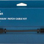 Fender® »BLOCKCHAIN™ PATCH CABLE KIT - EKSTRA SMALL PAACK« Patch kablosu | 6 parçalı set | 2x10cm/4x15cm | Açılı jak | Renk: Siyah