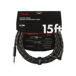 FENDER Deluxe Instrument Cable Straight/angle 15 Black Tweed Kablo 4,5 Metre