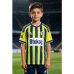 Fenerbahçe 2026/2027 Unisex Çocuk İç Saha Forması Sarı Lacivert Futbol Forması KE4417