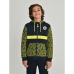Fenerbahçe Çocuk Tribün Logo Patternli Sweat 4 Beden Konforlu Kumaşla Tasarlanmış - Lacivert - Sarı