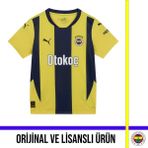 Fenerbahçe Lisanslı 24-25 Çubuklu Çocuk Forması - 9 - 10 Yaş - Sarı - Lacivert