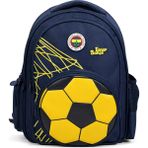 Fenerbahçe Lisanslı 3D Suni Deri Detaylı Okul Çantası - Lacivert 2 Bölmeli Sırt Çantası - Sarı - Lacivert