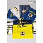 Fenerbahçe Lisanslı A4 Spiralli Defter Seti, 2 Adet Karelı 2 Adet Çizgili, Kalem ve Okul Etiketi