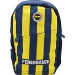 Fenerbahce Lisansli Cubuklu Forma Desenli Okul Sirt Cantasi 3 Bolmeli