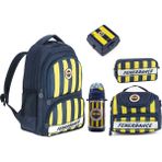 Fenerbahçe Lisanslı Çubuklu Forma Detaylı Çelik Termoslu Ilkokul Çanta Seti – Beş Parçalı Set