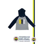 Fenerbahçe Lisanslı Kapüşonlu Lacivert Gri Çocuk Sweat - 3 Yaş