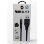 Fenerbahçe Lisanslı Micro USB 3A 1 Metre Hızlı Şarj Destekli Şarj Kablosu