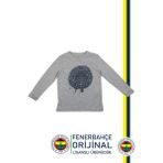 Fenerbahçe Lisanslı Yaldızlı Fb Logo Gri Çocuk Sweat - 4 Yaş