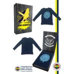 Fenerbahçe Lisanslı Yaldızlı Fb Logo Gri Çocuk Sweat Hediyelik Ahşap Kutulu - 2 Yaş - Lacivert - Mavi