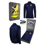 Fenerbahçe Orijinal 23/24 A Takım Hoca Yarım Fermuar Lacivert Çocuk Sweat + Bileklik Set