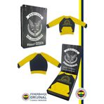 Fenerbahçe Orijinal Fb Logo Sarı-Lacivert Bebek Sweat Kişiye Özel Hediyelik Ahşap Kut