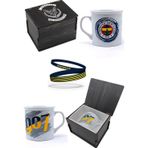 Fenerbahçe Orijinal Kupa Mug Bileklik Set Özel Ahşap Kutulu