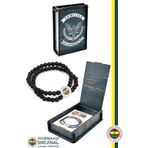 Fenerbahçe Orijinal Lisanslı Fb Logo Çiftli Mat Onix Doğaltaş Bileklik Hediyelik Ahşap Ku