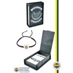 Fenerbahçe Orijinal Lisanslı Fb Logo Makrome Siyah Bileklik Hediyelik Ahşap Kutulu