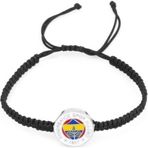 Fenerbahçe Orijinal Lisanslı Fb Logo Makrome Siyah Bileklik