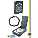 Fenerbahçe Orijinal Lisanslı Fb Logo Mat Onix Doğaltaş Bileklik Hediyelik Ahşap Kutulu