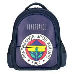 Fenerbahçe Suni Deri Üzerine Arma Baskılı Üç Gözlü Erkek Çocuk Okul Sırt Çantası - Me25760