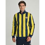 Fenerium Erkek Trıbun Çubuklu Peluş Çift Taraf - XS - Lacivert - Sarı