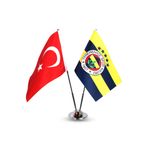 Fenerium HA400UES035LC Fenerbahçe 15X22,5 Cm 5 Yıldız Logo İkili Masa Bayrağı