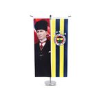 Fenerium HA400UES055LC Fenerbahçe 8X30 5 Yıldız Logo-Atatürk T Masa Bayrak