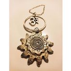 Feng Shui Tibet Spiral Güneş Çiçeği Om Sembol Tılsımı Meditasyon Gümüş Yaşam Enerjisi Gücü