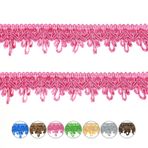 Fenghuangwu 10 Metre Örgü Trim 0,98 İnç Genişliğinde Temel Saçak Trim Kumaş Süslemeli Kostüm Kendin Yap El Sanatları Dikiş Perdesi Ev Dekorasyonu için (Pembe)