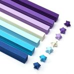 Fengirl 1080 Yaprak Yıldız Origami Kağıt Mor Düz Renk Degrade Renk Yıldız Kağıt Şerit Çift Taraflı Origami Yıldız Kağıt Düz Renk Şanslı Yıldız (1080 Yaprak/Mor Düz Gradyan Renk)