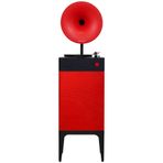 Fennessy i5 Bluetooth Hoparlörlü 110W Hi-Fi Retro Pikap Plakçalar Turntable, Kırmızı