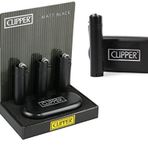 Fenny's Creation 1 x Orijinal Clipper çakmak, mat siyah metalden krom kaplama metal kutulu.