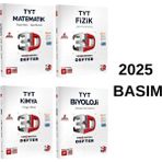 Fenomen 3D Yayınları Tyt Matematik- Fizik - Kimya - Biyoloji Video Destekli Defterler - 4 Lü Set