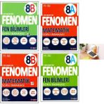 Fenomen 8A +8b Matematik ve Fen Bilimleri Soru Bankaları Set Priz Tutucu ve Denemeli 2026 4kitap